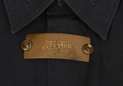 Jean Paul GAULTIER CLASSIQUE Logo Plate Shirt Black Size 48