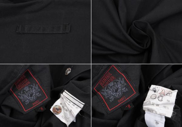 Jean Paul GAULTIER CLASSIQUE Logo Plate Shirt Black Size 48