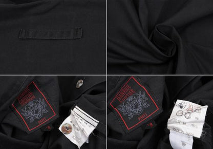 Jean Paul GAULTIER CLASSIQUE Logo Plate Shirt Black Size 48