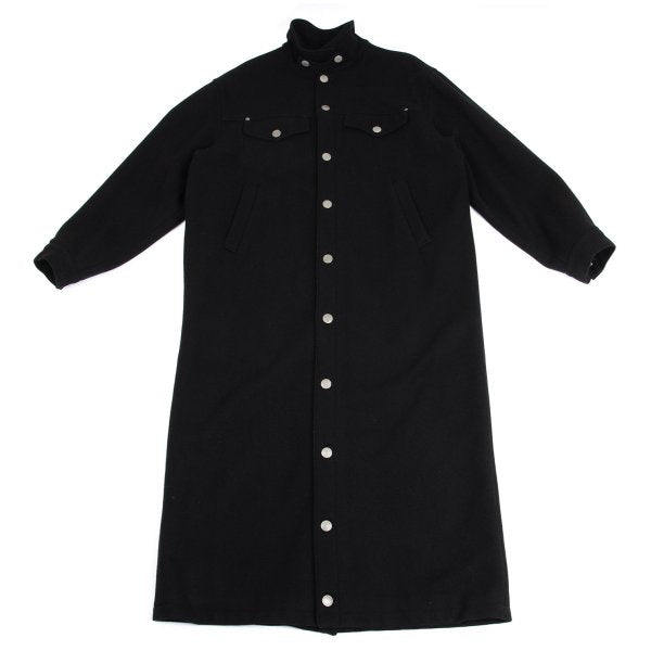 GAULTIER JEAN'S Melton Wool Metal Button Coat Black Size 48