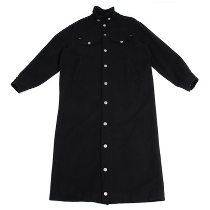 GAULTIER JEAN'S Melton Wool Metal Button Coat Black Size 48