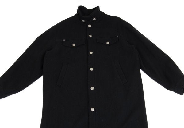 GAULTIER JEAN'S Melton Wool Metal Button Coat Black Size 48