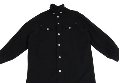 GAULTIER JEAN'S Melton Wool Metal Button Coat Black Size 48
