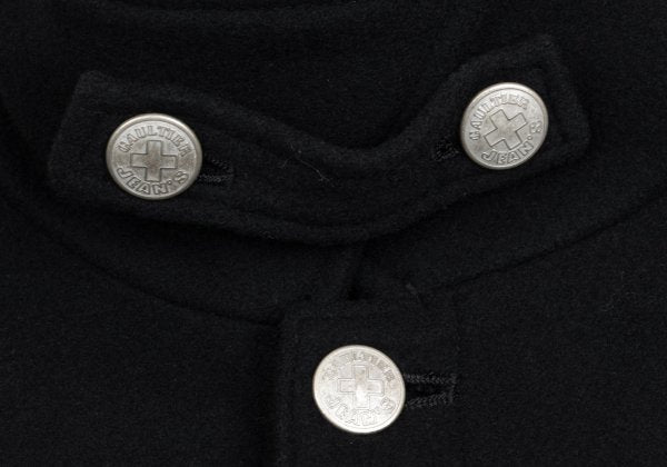 GAULTIER JEAN'S Melton Wool Metal Button Coat Black Size 48