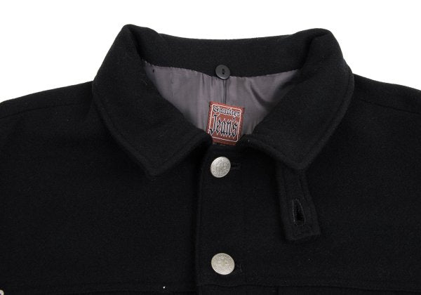 GAULTIER JEAN'S Melton Wool Metal Button Coat Black Size 48