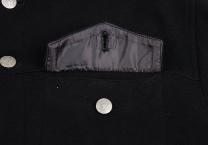 GAULTIER JEAN'S Melton Wool Metal Button Coat Black Size 48
