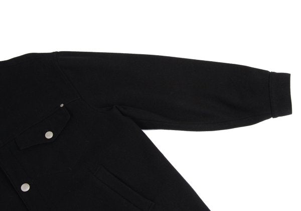 GAULTIER JEAN'S Melton Wool Metal Button Coat Black Size 48
