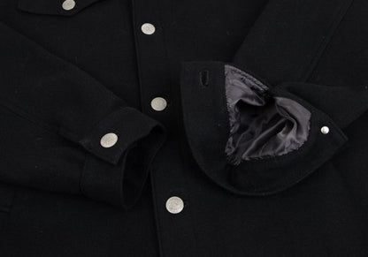 GAULTIER JEAN'S Melton Wool Metal Button Coat Black Size 48