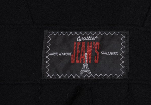 GAULTIER JEAN'S Melton Wool Metal Button Coat Black Size 48