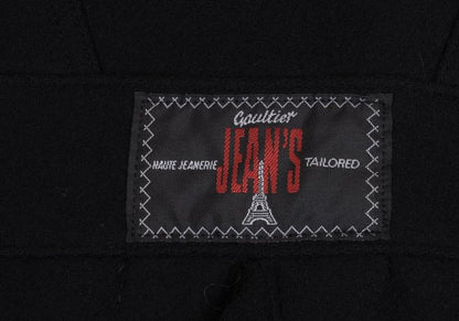 GAULTIER JEAN'S Melton Wool Metal Button Coat Black Size 48