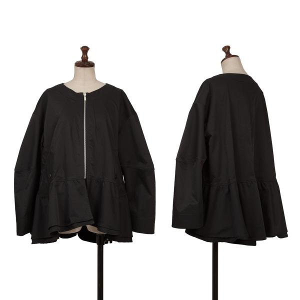 zucca 22SS Poly Frill Hem Zip Jacket Navy Size M