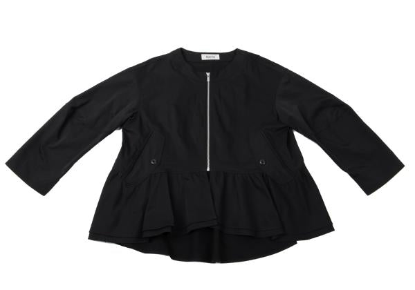 zucca 22SS Poly Frill Hem Zip Jacket Navy Size M
