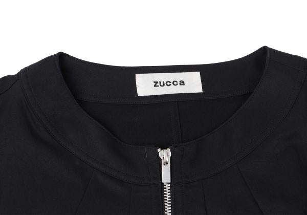 zucca 22SS Poly Frill Hem Zip Jacket Navy Size M