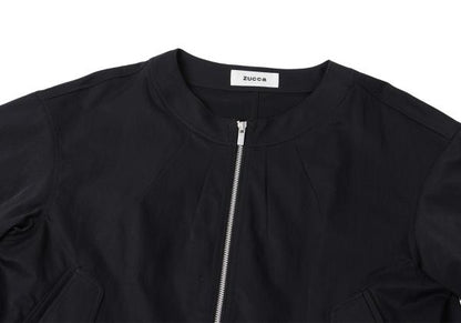 zucca 22SS Poly Frill Hem Zip Jacket Navy Size M