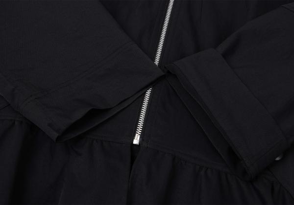 zucca 22SS Poly Frill Hem Zip Jacket Navy Size M