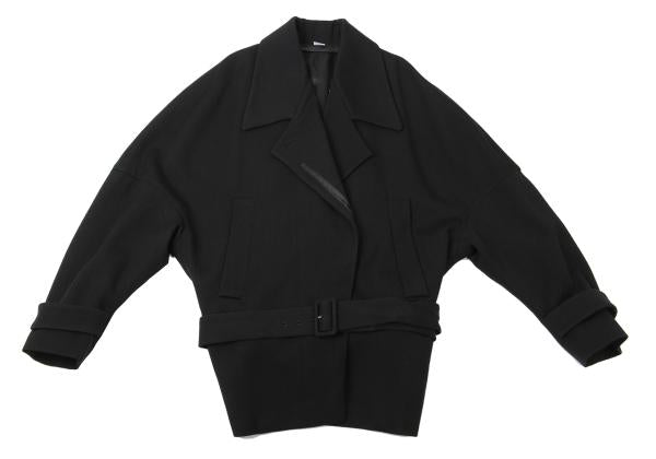 VIKTOR&ROLF Wool Half Trench Coat Black Size 40