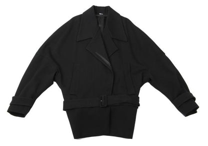 VIKTOR&ROLF Wool Half Trench Coat Black Size 40