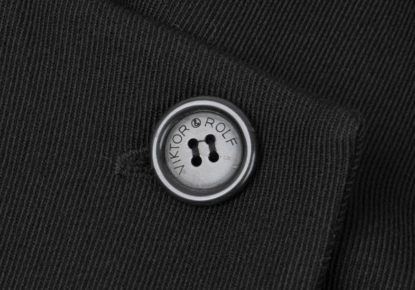 VIKTOR&ROLF Wool Half Trench Coat Black Size 40