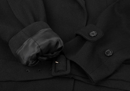 VIKTOR&ROLF Wool Half Trench Coat Black Size 40