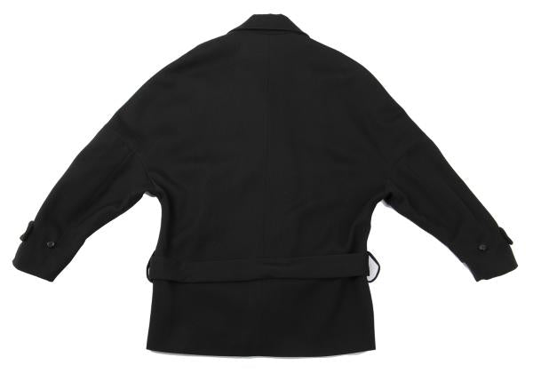 VIKTOR&ROLF Wool Half Trench Coat Black Size 40