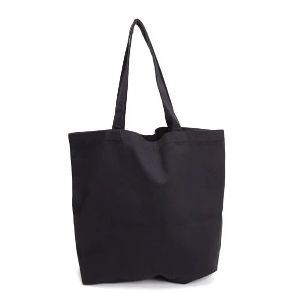 Ground Y Logo Print Canvas Tote Bag Black