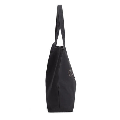 Ground Y Logo Print Canvas Tote Bag Black