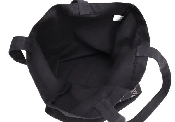 Ground Y Logo Print Canvas Tote Bag Black