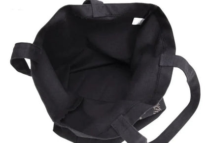 Ground Y Logo Print Canvas Tote Bag Black
