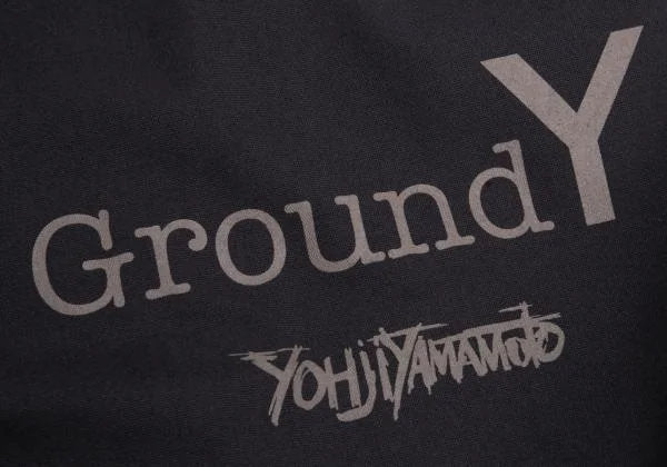 Ground Y Logo Print Canvas Tote Bag Black