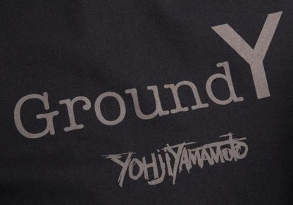 Ground Y Logo Print Canvas Tote Bag Black