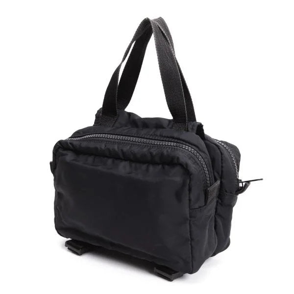 Y's Nylon Double Handle Handbag Black