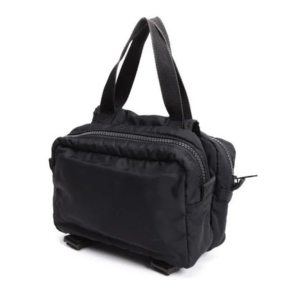 Y's Nylon Double Handle Handbag Black