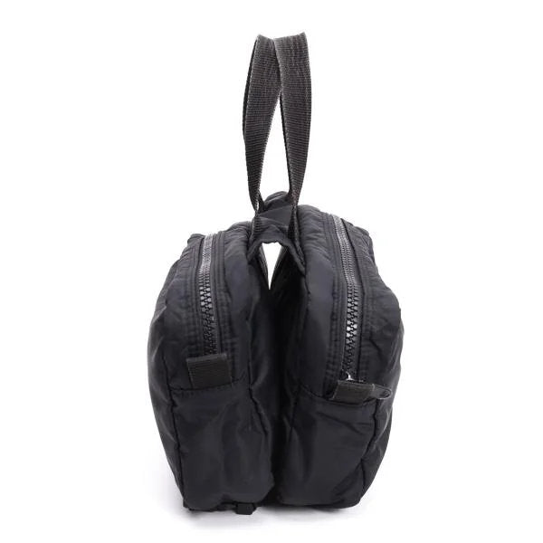 Y's Nylon Double Handle Handbag Black
