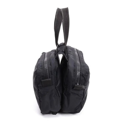 Y's Nylon Double Handle Handbag Black