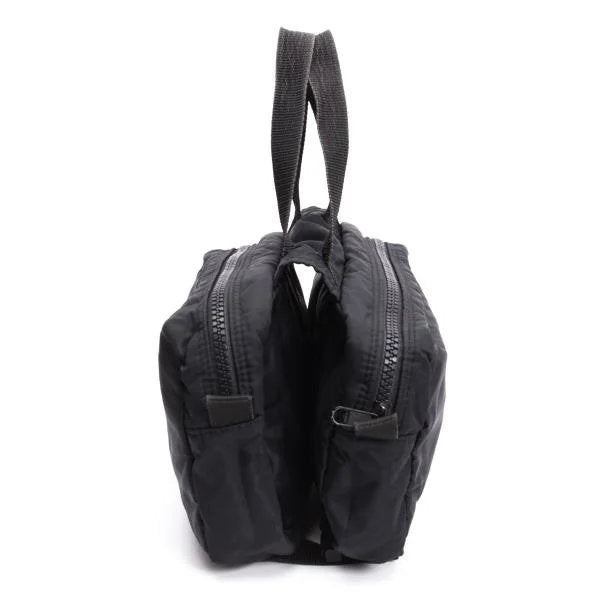 Y's Nylon Double Handle Handbag Black