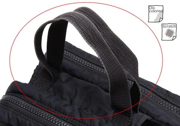 Y's Nylon Double Handle Handbag Black