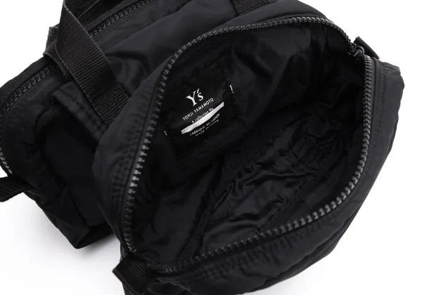 Y's Nylon Double Handle Handbag Black