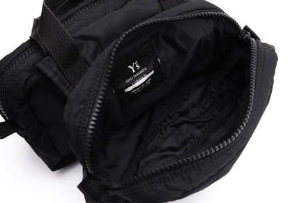 Y's Nylon Double Handle Handbag Black