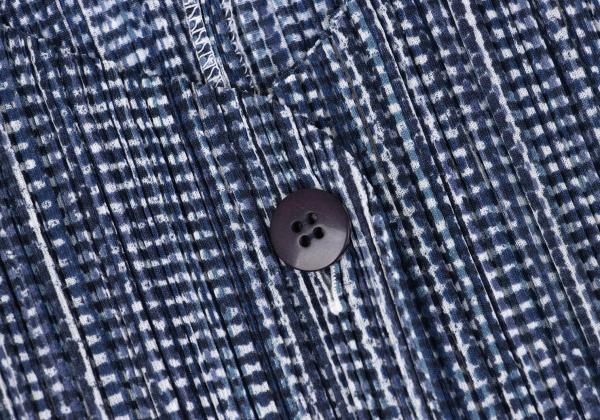 PLEATS PLEASE 97SS Pleated Gingham Print Vest Blue Size 3