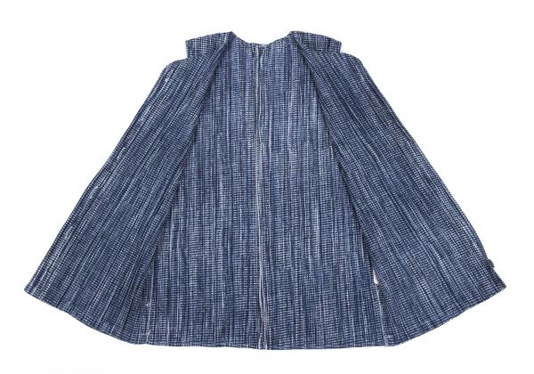 PLEATS PLEASE 97SS Pleated Gingham Print Vest Blue Size 3