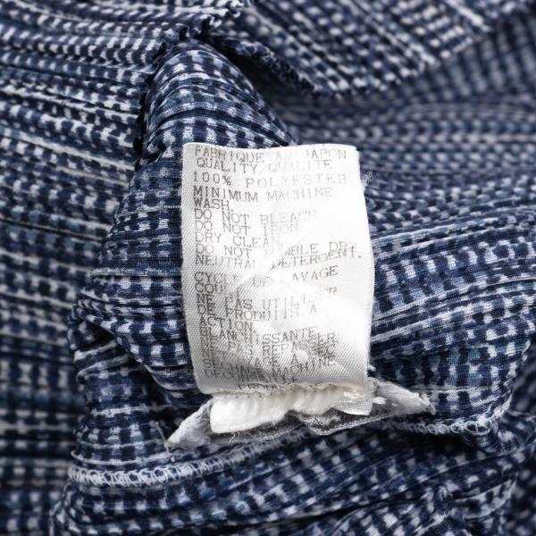 PLEATS PLEASE 97SS Pleated Gingham Print Vest Blue Size 3