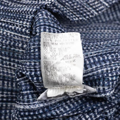 PLEATS PLEASE 97SS Pleated Gingham Print Vest Blue Size 3