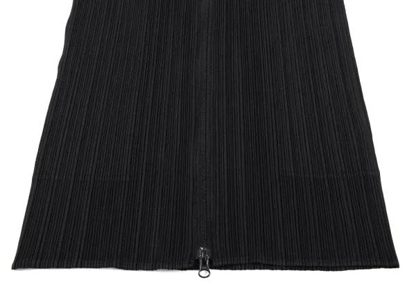 PLEATS PLEASE Pleated Zip Up Sleeveless Jacket Black Size 3