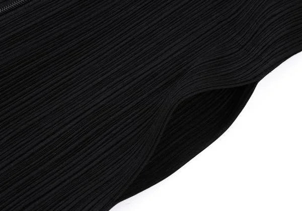 PLEATS PLEASE Pleated Zip Up Sleeveless Jacket Black Size 3