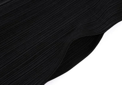 PLEATS PLEASE Pleated Zip Up Sleeveless Jacket Black Size 3