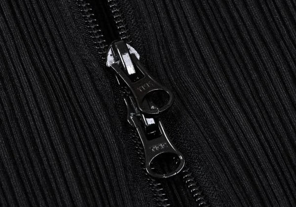 PLEATS PLEASE Pleated Zip Up Sleeveless Jacket Black Size 3