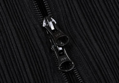 PLEATS PLEASE Pleated Zip Up Sleeveless Jacket Black Size 3