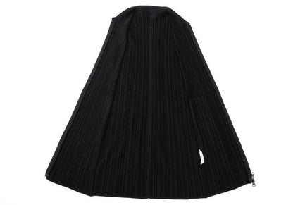 PLEATS PLEASE Pleated Zip Up Sleeveless Jacket Black Size 3