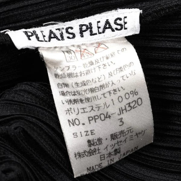 PLEATS PLEASE Pleated Zip Up Sleeveless Jacket Black Size 3