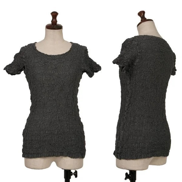 ISSEY MIYAKE me Garment Dyed Cauliflower Blouse Gray Size F